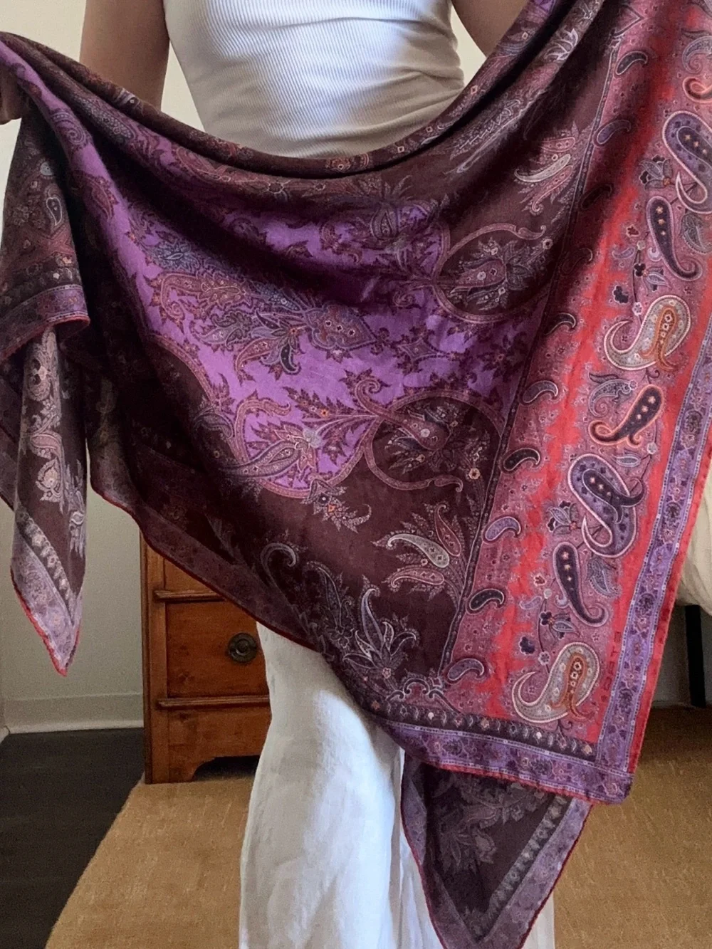 Etro Paisley Silk and Cashmere Scarf - Picture 2 of 7